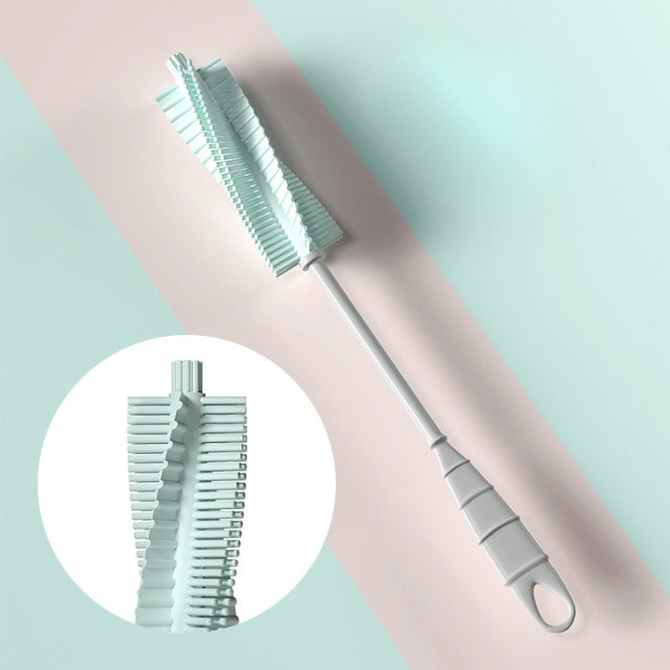 Silicone Baby Bottle Long Handle Cup Cleaning Brush 360 Degree Rotating Bottle Brush, Green, Pink, Light Blue – Durable Build, Easy to Use Light Blue