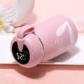 Cartoon Thermos Mug Intelligent Temperature Measurement Color Change Display Temperature Water Cup Couple Children Student Cup, Digital Display, Pink, Digital Display, Blue, Digital Display, Green, Digital Display, Brown – Non-slip Digital Display, Pink Pink
