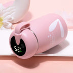 Cartoon Thermos Mug Intelligent Temperature Measurement Color Change Display Temperature Water Cup Couple Children Student Cup, Digital Display, Pink, Digital Display, Blue, Digital Display, Green, Digital Display, Brown – Non-slip Digital Display, Pink Pink