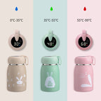 Cartoon Thermos Mug Intelligent Temperature Measurement Color Change Display Temperature Water Cup Couple Children Student Cup, Digital Display, Pink, Digital Display, Blue, Digital Display, Green, Digital Display, Brown – Non-slip