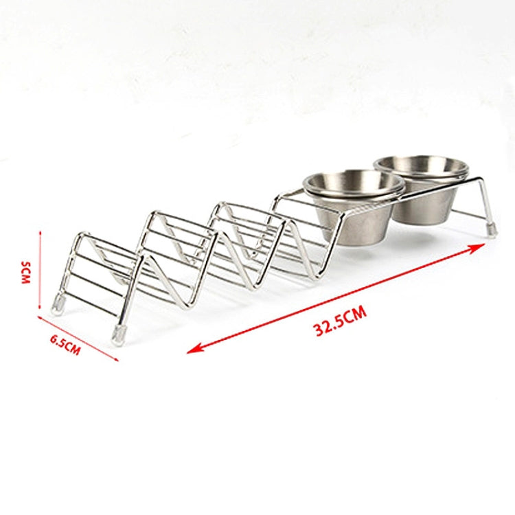 Taco Rack Stainless Steel 304 Taco Rack Taco Pancake Stand, Single Head Double Cup