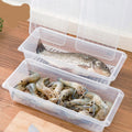 Kitchen Refrigerator Drainable Fresh-Keeping Box Food Plastic Sealed Freezer Storage Box Fish Fresh Box, 27x20x5.5cm, 27x11x6cm 27x20x5.5cm