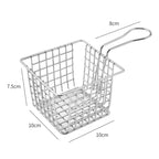 Electroplating Wrought Iron Fries Fried Basket Mini Grid Fried Food Storage Basket, Chrome