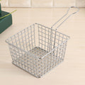 Electroplating Wrought Iron Fries Fried Basket Mini Grid Fried Food Storage Basket, Chrome Chrome Small: 18x10x7cm