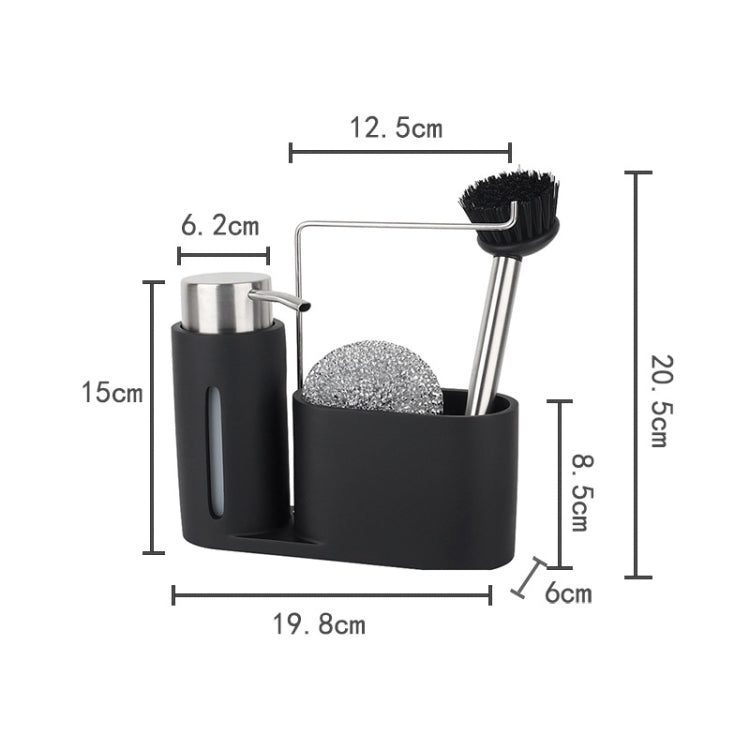 Soap Dispenser Kitchen Sink Steel Wire Ball Pot Brush Rag Storage Rack Set, Brush Rag Storage Rack Set – Durable Build, Easy to Use