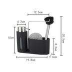 Soap Dispenser Kitchen Sink Steel Wire Ball Pot Brush Rag Storage Rack Set, Brush Rag Storage Rack Set – Durable Build, Easy to Use