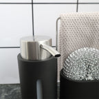 Soap Dispenser Kitchen Sink Steel Wire Ball Pot Brush Rag Storage Rack Set, Brush Rag Storage Rack Set – Durable Build, Easy to Use
