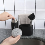 Soap Dispenser Kitchen Sink Steel Wire Ball Pot Brush Rag Storage Rack Set, Brush Rag Storage Rack Set – Durable Build, Easy to Use