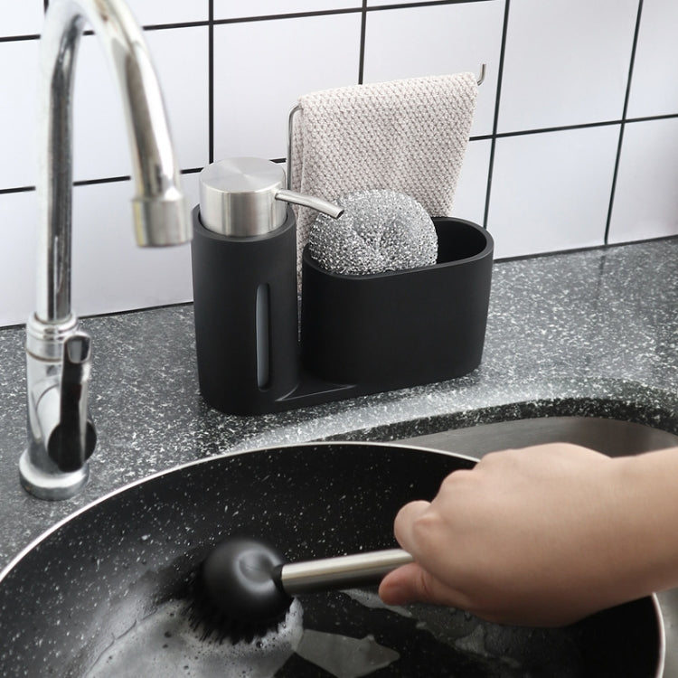 Soap Dispenser Kitchen Sink Steel Wire Ball Pot Brush Rag Storage Rack Set, Brush Rag Storage Rack Set – Durable Build, Easy to Use