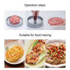 Burger Meat Press Meat Patties Mould Meat Press Burger Maker, 1PC Brown Handle