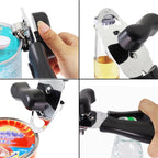 4 in 1 Multifunctional Can Opener Kitchen Household Lid Opener Canning Knife, Black, Green