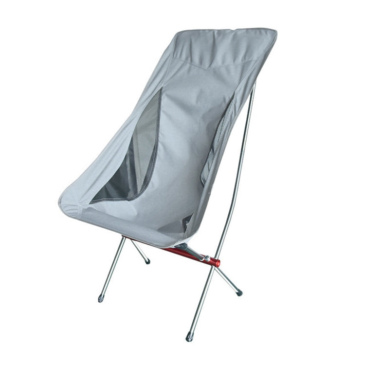 Outdoor Portable Folding Chair Ultralight Aluminum Alloy Moon Camping Beach Chair, Rice Gray Surface-Red Background, Black Surface-Red Background, Black Surface-Blue Background Rice Gray Surface-Red Background