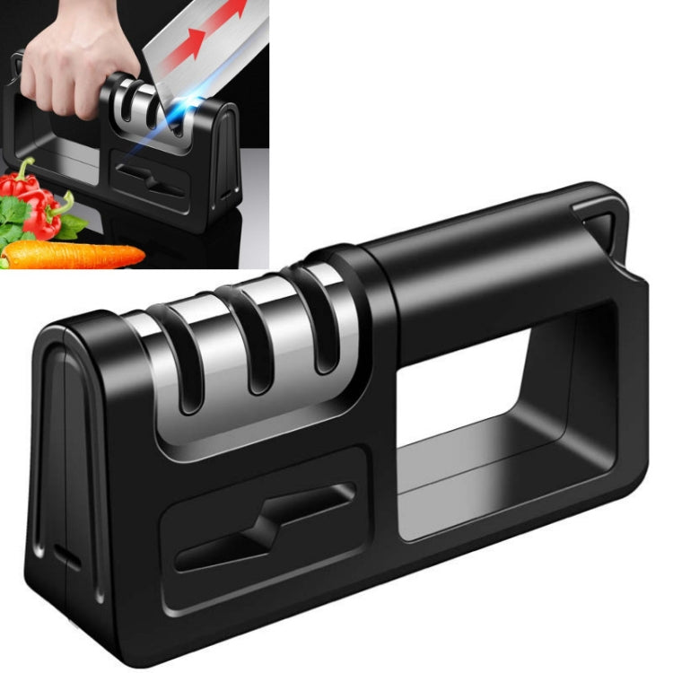 Three-Stage Kitchen Sharpener Multi-Function Kitchen Knife Scissors Sharpening Stone, Specification:Diamond Cutter Head, Color:Red, Ordinary Cutter Head Black, Diamond Cutter Head Black, Ordinary Cutter Head Red, Diamond Cutter Head Red                ... Ordinary Cutter Head Black