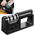 Three-Stage Kitchen Sharpener Multi-Function Kitchen Knife Scissors Sharpening Stone, Specification:Diamond Cutter Head, Color:Red, Ordinary Cutter Head Black, Diamond Cutter Head Black, Ordinary Cutter Head Red, Diamond Cutter Head Red                ... Ordinary Cutter Head Black