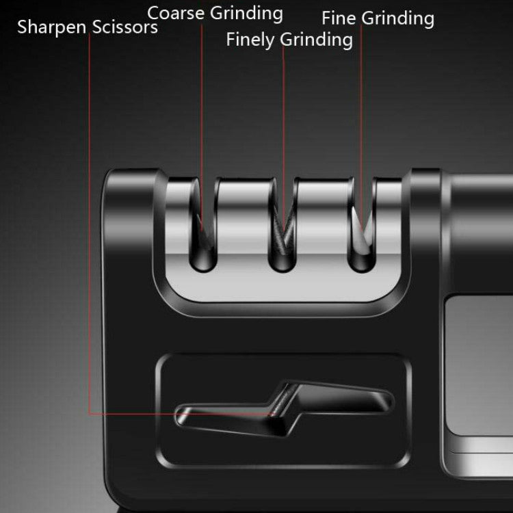 Three-Stage Kitchen Sharpener Multi-Function Kitchen Knife Scissors Sharpening Stone, Specification:Diamond Cutter Head, Color:Red, Ordinary Cutter Head Black, Diamond Cutter Head Black, Ordinary Cutter Head Red, Diamond Cutter Head Red                ...