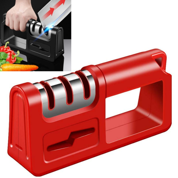 Three-Stage Kitchen Sharpener Multi-Function Kitchen Knife Scissors Sharpening Stone, Specification:Diamond Cutter Head, Color:Red, Ordinary Cutter Head Black, Diamond Cutter Head Black, Ordinary Cutter Head Red, Diamond Cutter Head Red... – Durable... Ordinary Cutter Head Red