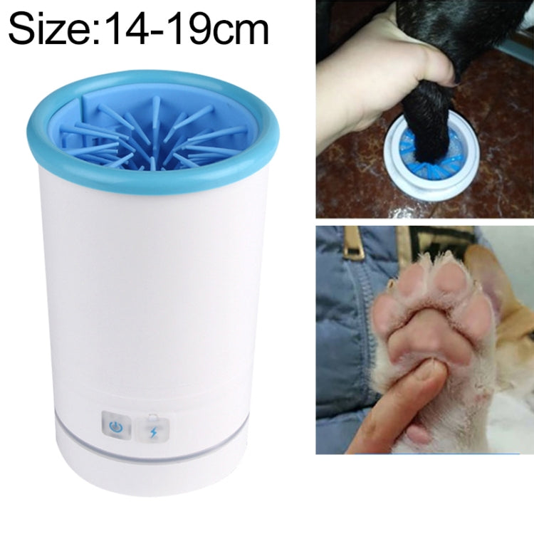 Pets Automatic Foot-Washing Cup Cats Dogs Extremities Cleaning Artifact, S 6-11cm, L 14-19cm, M 10-14cm – Non-slip L 14-19cm Blue White