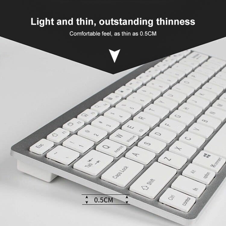 X5 2 in 1 Ultra-Thin Mini Wireless Bluetooth Keyboard + Bluetooth Mouse Set, Support Win / Android / IOS System, Keyboard + Bluetooth Mouse – Bluetooth, Ultra-thin