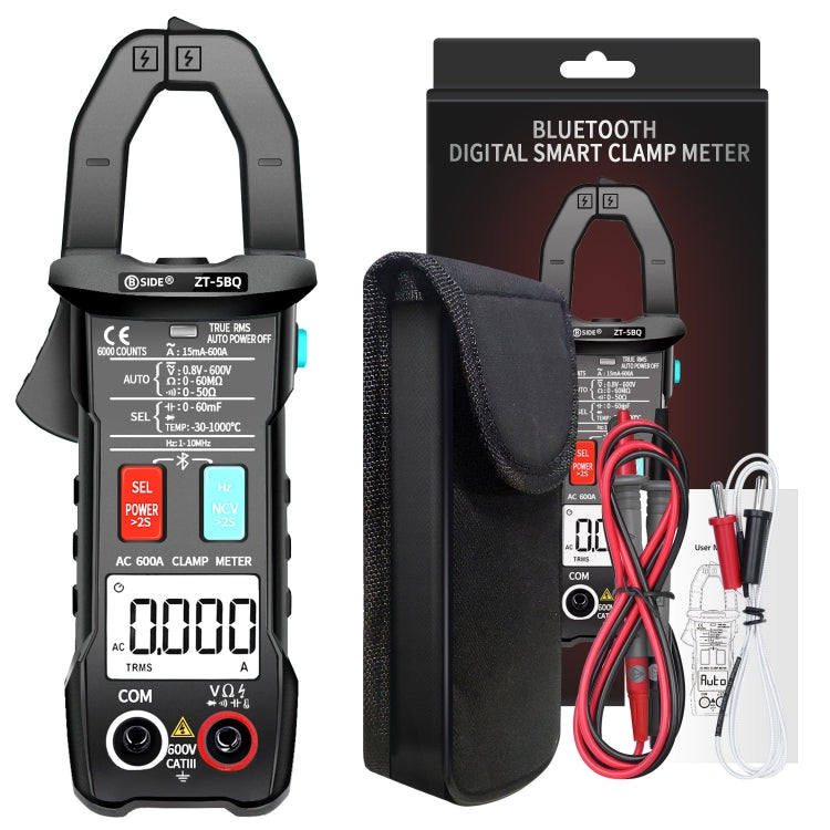 BSIDE Bluetooth 5.0 6000 Words High Precision Smart AC Clamp Meter, ZT-5BQ, ZT-5BQ+C3140 Clip – Bluetooth ZT-5BQ