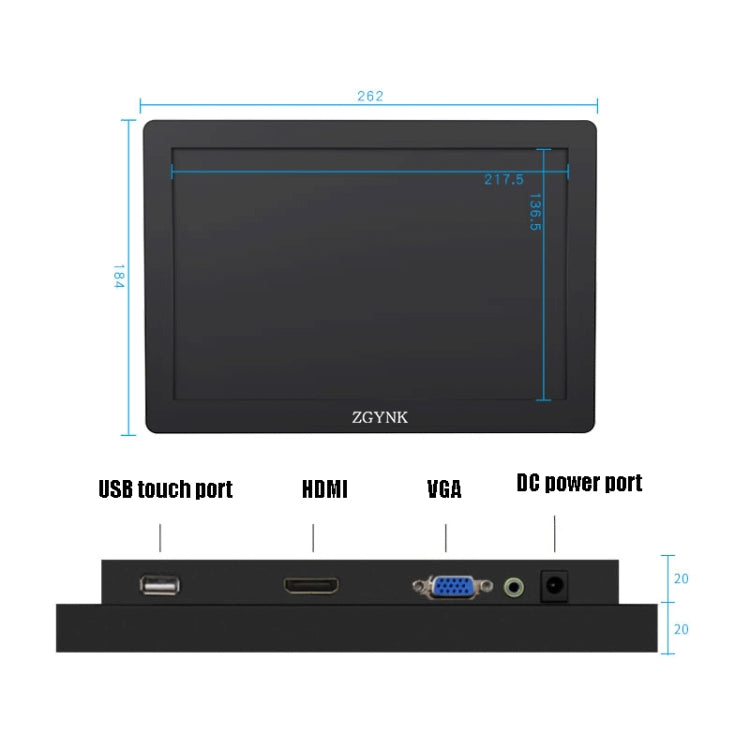 ZGYNK KQ101 HD Embedded Display Industrial Screen, 10 inch Embedded, 15.6 inch Embedded, 10 inch Resistive, 15.6 inch Resistive, 10 inch Capacitive, 15.6 inch Capacitive – Durable Build, Easy to Use