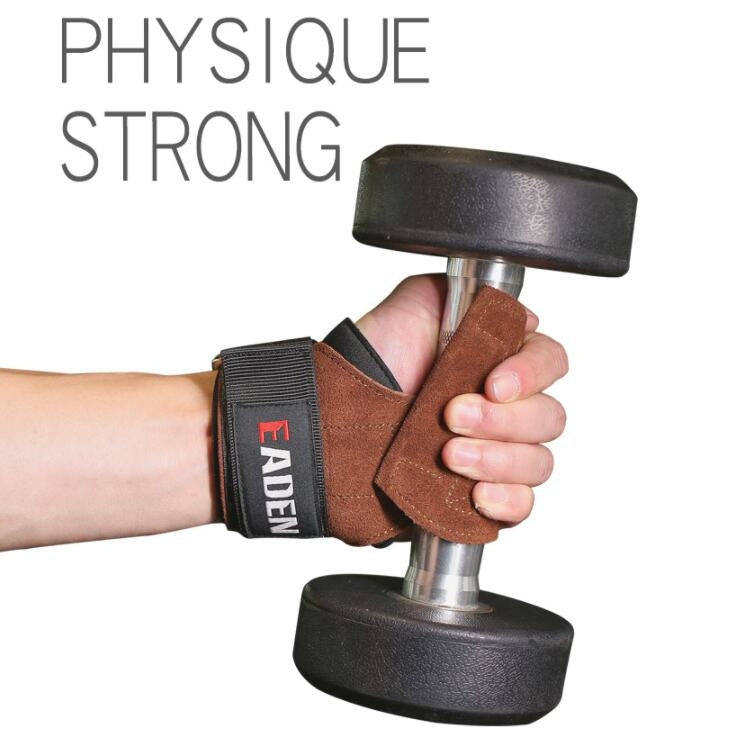 EADEN Pull-ups Booster Gloves Horizontal Bar Non-slip Wrist Assist Belt Fitness Bracer, S, M – Leather, Non-slip
