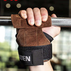 EADEN Pull-ups Booster Gloves Horizontal Bar Non-slip Wrist Assist Belt Fitness Bracer, S, M – Leather, Non-slip