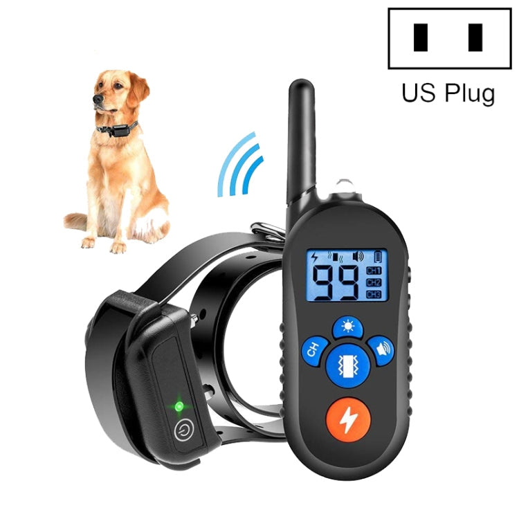 800m Remote Control Electric Shock Bark Stopper Vibration Warning Pet Supplies Electronic Waterproof Collar Dog Training Device, 556-1, 556-2, 556-3 556-1 US Plug