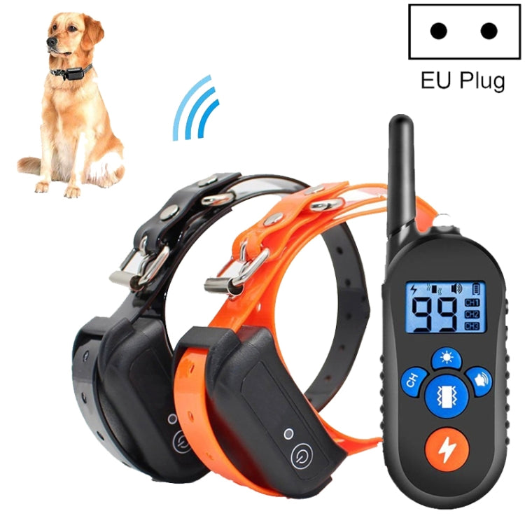 800m Remote Control Electric Shock Bark Stopper Vibration Warning Pet Supplies Electronic Waterproof Collar Dog Training Device, 556-1, 556-2, 556-3 – Waterproof 556-2 EU Plug