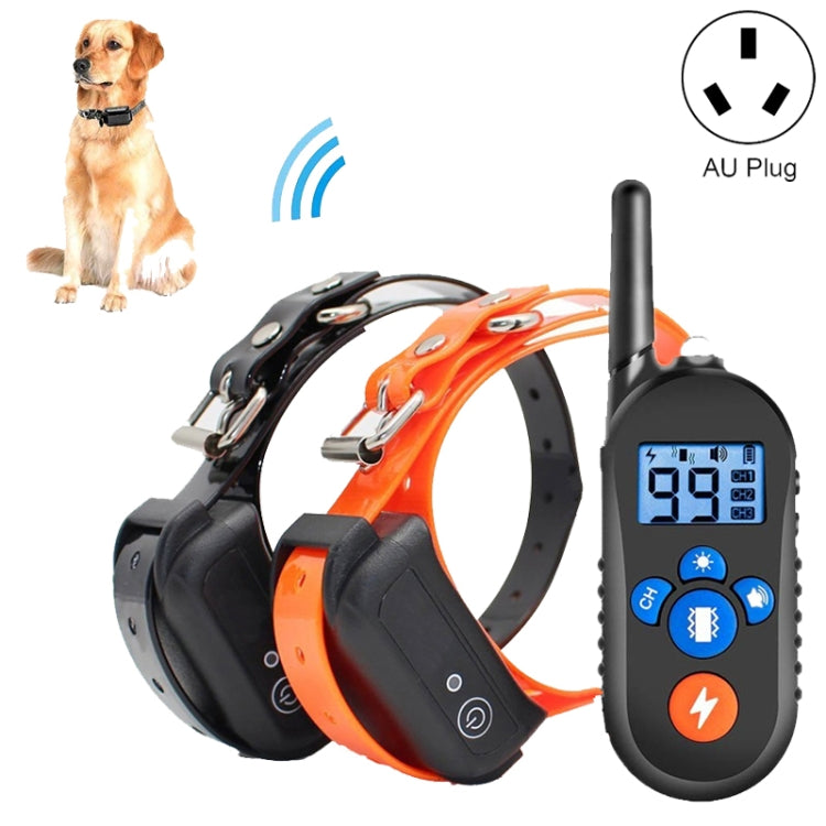 800m Remote Control Electric Shock Bark Stopper Vibration Warning Pet Supplies Electronic Waterproof Collar Dog Training Device, 556-1, 556-2, 556-3 – Waterproof 556-2 AU Plug