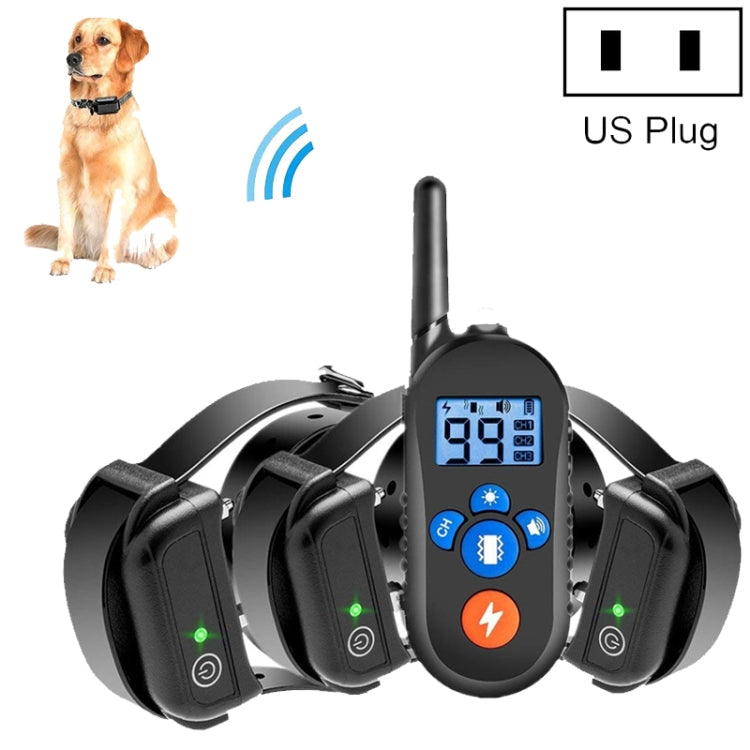 800m Remote Control Electric Shock Bark Stopper Vibration Warning Pet Supplies Electronic Waterproof Collar Dog Training Device, 556-1, 556-2, 556-3 – Waterproof 556-3 US Plug