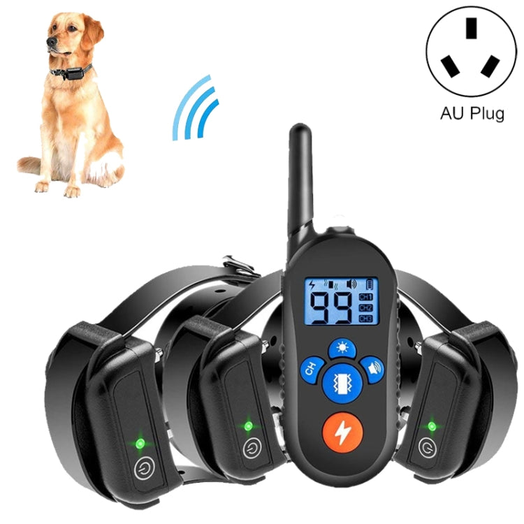 800m Remote Control Electric Shock Bark Stopper Vibration Warning Pet Supplies Electronic Waterproof Collar Dog Training Device, 556-1, 556-2, 556-3 – Waterproof 556-3 AU Plug