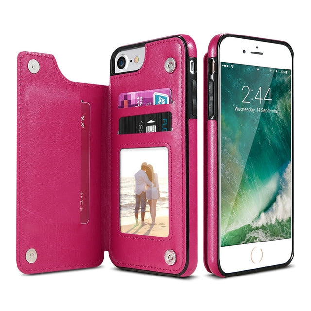 Phone Case – Leather (iPhone 6 Plus) v Rose Red