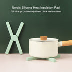 Thickened X-shaped Silicone Foldable Pot Mat Kitchen Heat-Insulation Meal Coaster High Temperature Table Mat, Green, Blue, Orange, Dark Gray