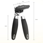 Manual Stainless Steel Multi-Function Powerful Can Knife Can Opener Kitchen Can Opener Tool, Black + Silver