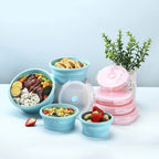 Microwave Portable Folding Lunch Box Round Silicone Lunch Box Random Colour Delivery, Capacity:350ml, 350ml, 500ml, 800ml, 1200ml