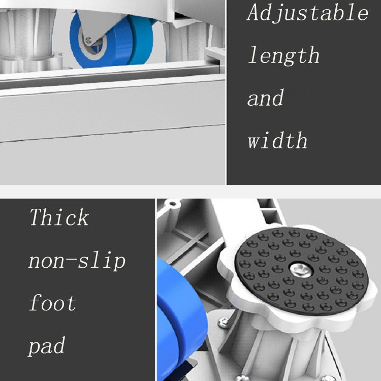 Adjustable Stainless Steel Refrigerator Bracket Washing Machine Base Bracket, Single Tube 4 Legs, Single Tube 4 Wheels, Double Tubes 4 Wheels + 4 Legs, Double Tubes 4 Wheels + 8 Legs, Double Tubes 8 Wheels + 4 Legs, Double Tube 12 Feet