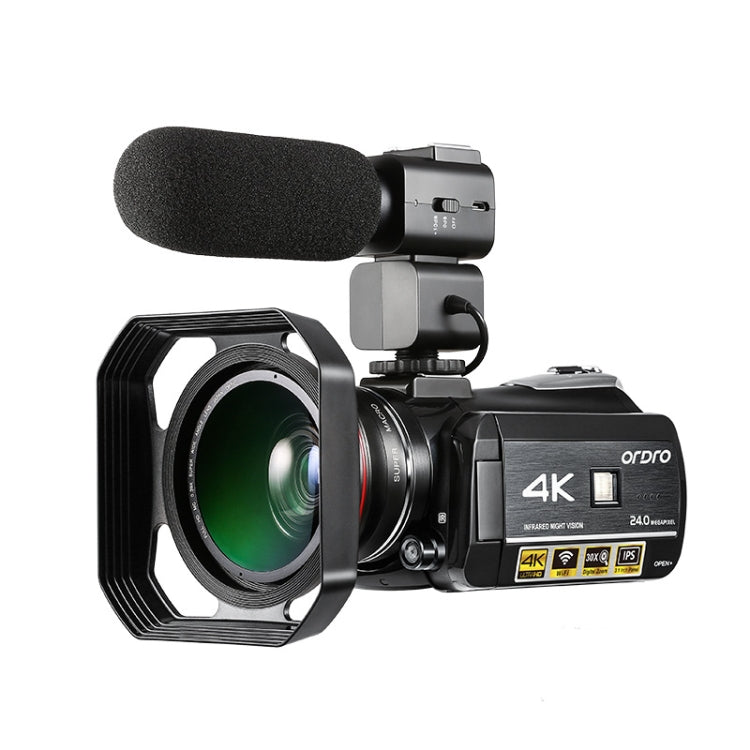 ORDRO AC3 3.1 inch IPS Screen 4K Full HD 13MP Night Vision WiFi Live Camcorder DV Digital Camera, Standard, Standard + Microphone, Standard+ Microphone +Fill Light Standard + Microphone