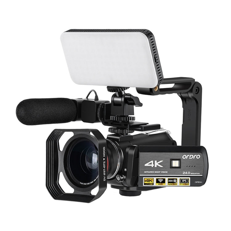 ORDRO AC3 3.1 inch IPS Screen 4K Full HD 13MP Night Vision WiFi Live Camcorder DV Digital Camera, Standard, Standard + Microphone, Standard+ Microphone +Fill Light Standard+ Microphone +Fill Light