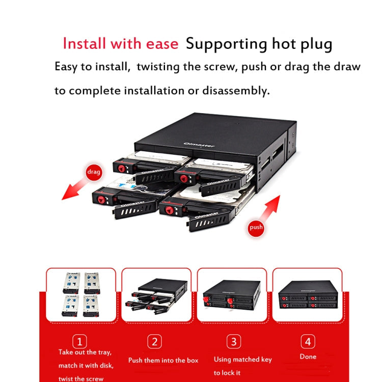 OImaster MR-6401 Four-Bay Chassis Built-In Optical Drive Hard Disk Box, MR-6401 – Data Transmission