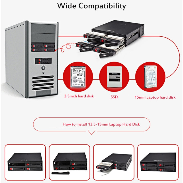 OImaster MR-6401 Four-Bay Chassis Built-In Optical Drive Hard Disk Box, MR-6401 – Data Transmission