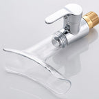 Bathroom Hot Cold Water Faucet Wine Glass Waterfall Faucet, Transparent, Blue, Purple, Brown &Yellow