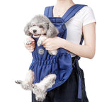 Doglemi Pet Outing Backpack Dog Shoulder Chest Bag Breathable Mesh Dog Cat Bag, M, L M Blue