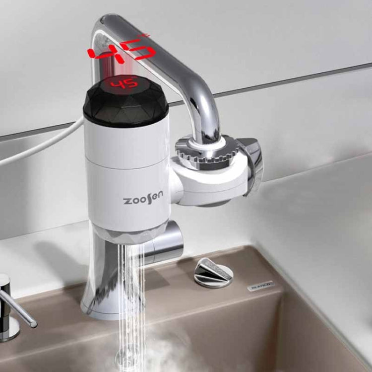 Zoosen Electric Hot Water Faucet Connection Type Instant Hot Water Faucet CN Plug, Style:White + Leak Protection, White, With shower Head Connector, White + Leak Protection White