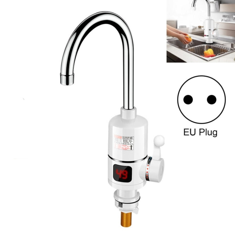 Kitchen Instant Electric Hot Water Faucet EU Plug, Digital Display Big Elbow – Waterproof Digital Display Big Elbow
