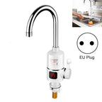 Kitchen Instant Electric Hot Water Faucet EU Plug, Digital Display Big Elbow – Waterproof Digital Display Big Elbow