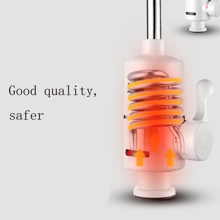 Kitchen Instant Electric Hot Water Faucet EU Plug, Digital Display Big Elbow – Waterproof
