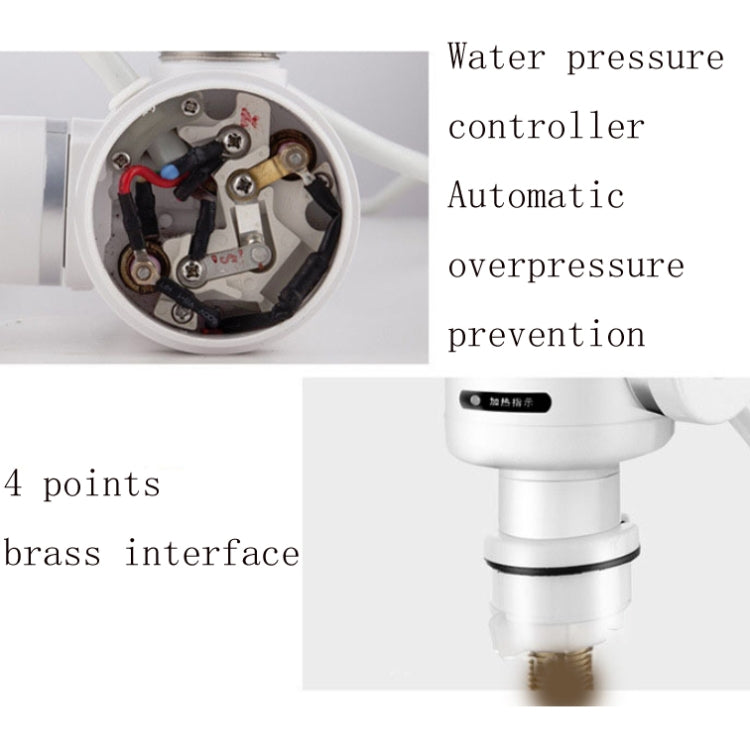 Kitchen Instant Electric Hot Water Faucet EU Plug, Digital Display Big Elbow – Waterproof