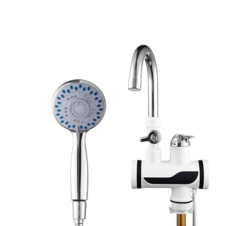 Dynamic Digital Display Instant Heating Electric Hot Water Faucet Kitchen&Domestic Hot&Cold Water Heater EU Plug, With Shower Head, Large Elbow, Universal Tube – Waterproof