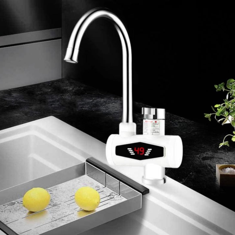 Dynamic Digital Display Instant Heating Electric Hot Water Faucet Kitchen&Domestic Hot&Cold Water Heater EU Plug, With Shower Head, Large Elbow, Universal Tube – Waterproof