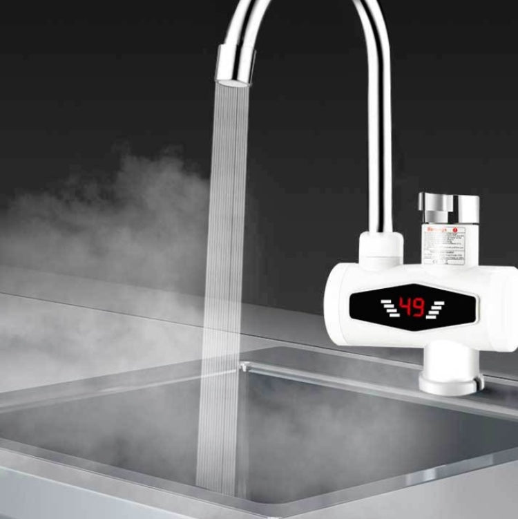 Dynamic Digital Display Instant Heating Electric Hot Water Faucet Kitchen&Domestic Hot&Cold Water Heater EU Plug, With Shower Head, Large Elbow, Universal Tube – Waterproof